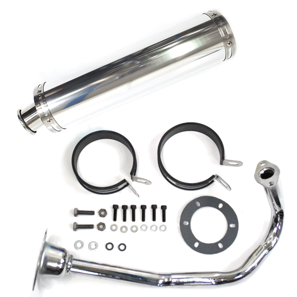 50cc Scooter Chrome Exhaust System T1