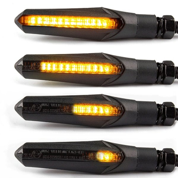 Lextek Matt Black Sequential LED Indicators with Daylight Running Lights