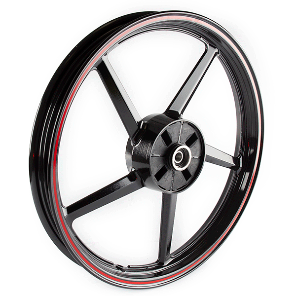 Rear Black/Red 5 Spoke Wheel 18 x 1.85inch (Disc Brake) for TD125-43, TD125-43-E4