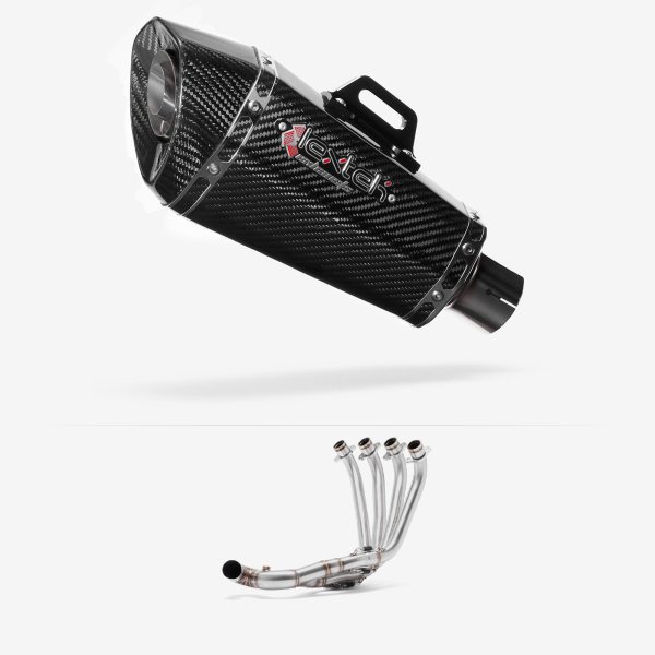 Lextek XP8C Carbon Fibre Exhaust System 210mm Low Level for Honda CB650R/F & CBR650R/F (16-20)