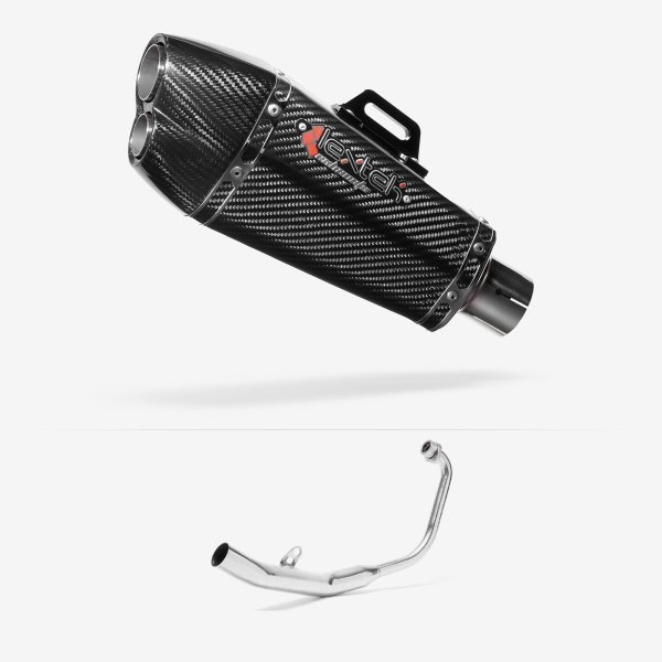 Lextek XP13C Carbon Fibre Exhaust System 210mm for Honda CBR 125 R (11-19)