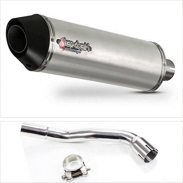 Lextek RP1 Gloss S/Steel Oval Exhaust System 400mm for Pulse XF250GY (06-15)