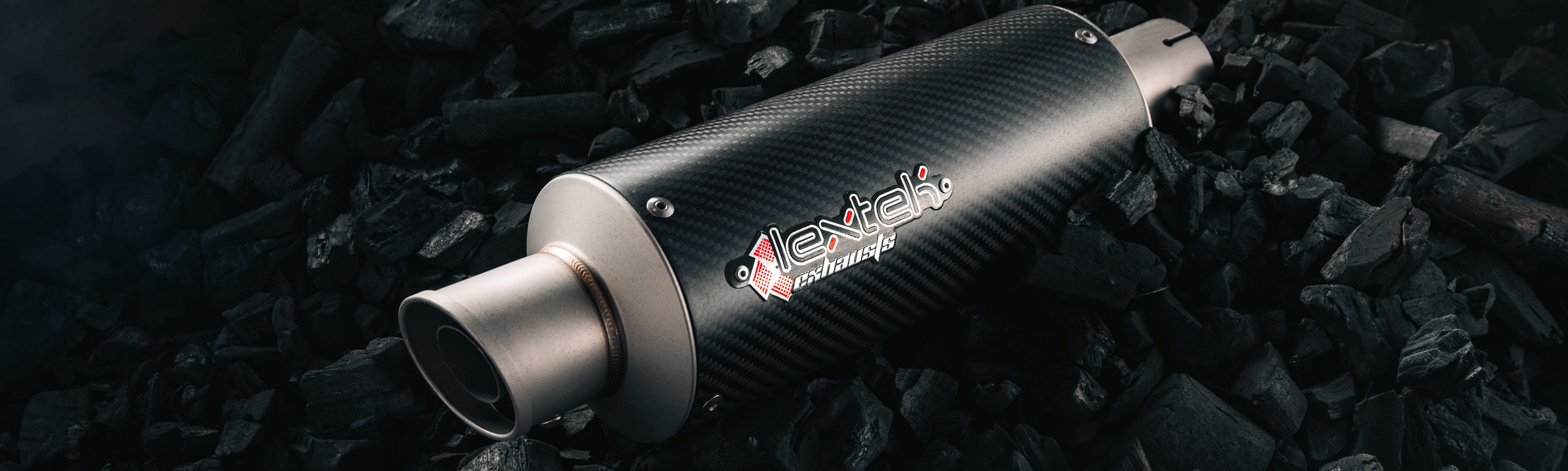Lextek 2 x GP8C Carbon Fibre Exhaust Silencer 51mm Slip-on