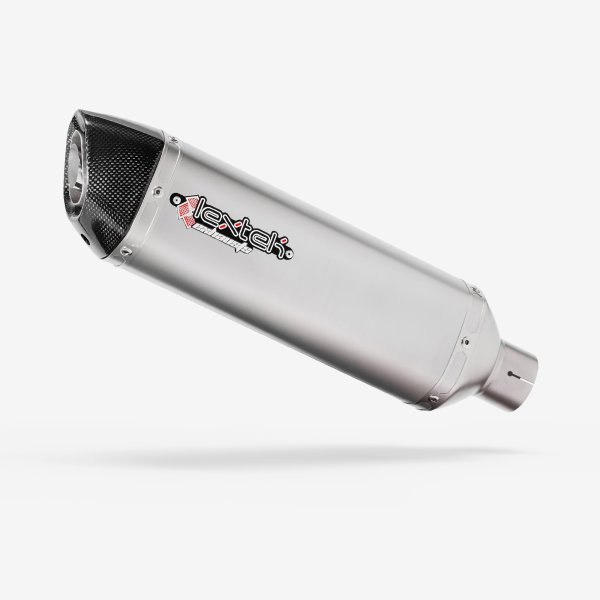 Lextek Matt Stainless Steel VP1 Exhaust Silencer 300mm with Carbon Tip 51mm