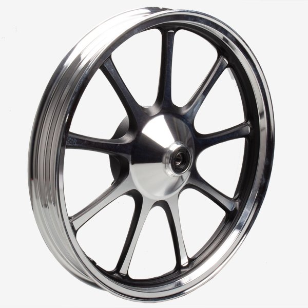 Front Silver/Black Multi-Spoke Wheel 18 x 2.15inch (Disc Brake) for ZS125-79, ZS125-79-E4