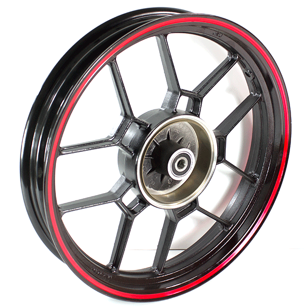 Rear Black/Red 5 Spoke Wheel 17 x 2.75inch (Drum Brake) for ZS125-48A