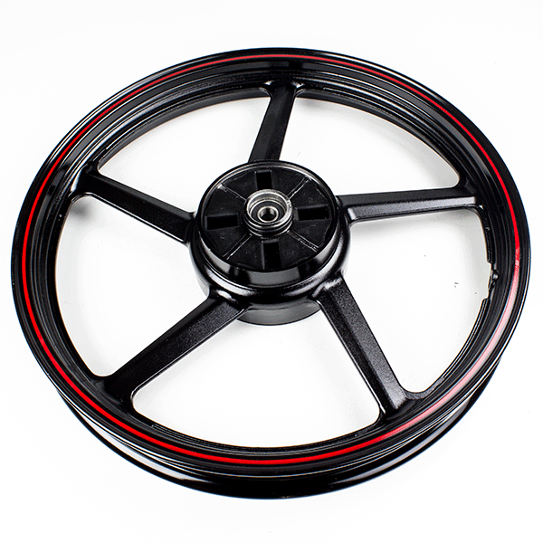 Rear Black/Red 5 Spoke Wheel 18 x 1.85inch (Drum Brake) for TD125-10C, HD2, HD1