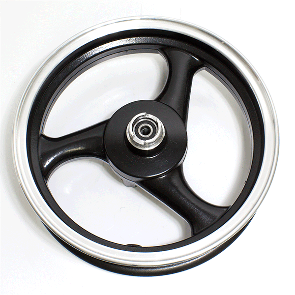 Front Black/Chrome 3 Spoke Wheel 12 x 2.50inch (Disc Brake)