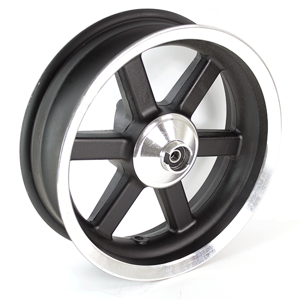 Front Satin Black/Chrome 6 Spoke Wheel 12 x 3.50inch (Disc Brake) for SB125-B08, SB125T-21(B08)