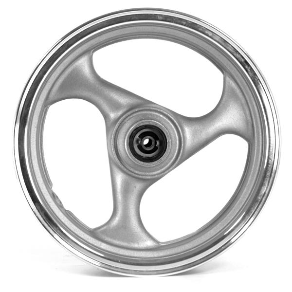 Front Silver/Chrome 3 Spoke Wheel 13 x 3.50inch (Disc Brake)