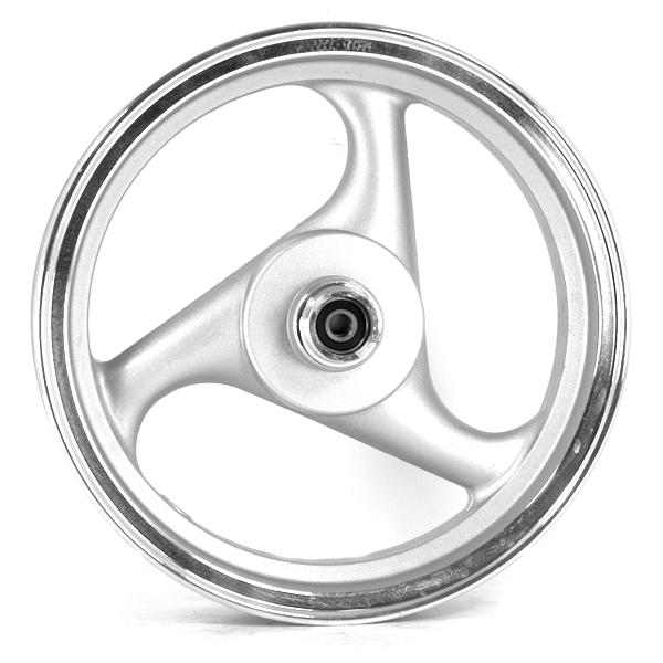 Front Silver/Chrome 3 Spoke Wheel 12 x 2.50inch (Disc Brake) for HT50QT-25, HT50QT-7, HT125T-21, HT