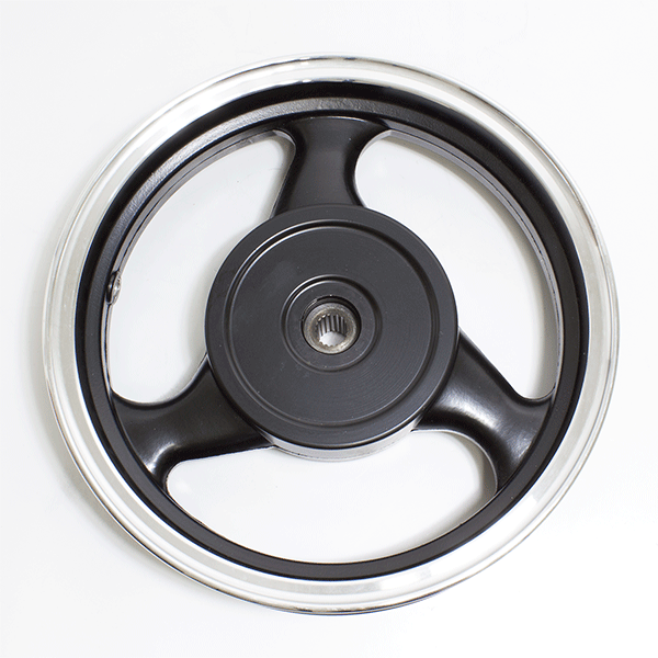 Rear Black 3 Spoke Wheel 12 x 2.50inch (Drum Brake) for ZN125T-32A, DB125T-32A
