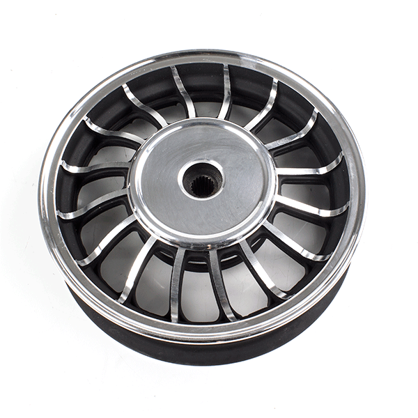 Rear Silver/Black Wheel 10 x 2.50inch (Drum Brake) for FT50QT-27, FT125T-27, ZN125T-27, ZN50QT-27