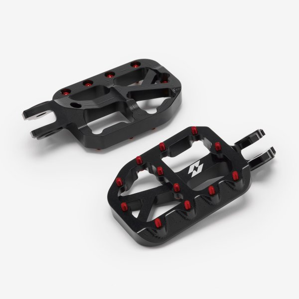 Full-E Charged Black Foot Peg Set Red Pins