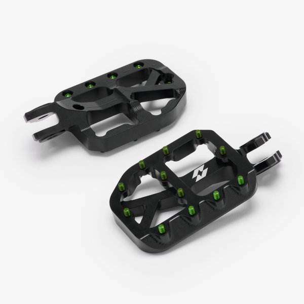 Full-E Charged Black Foot Peg Set Green Pins