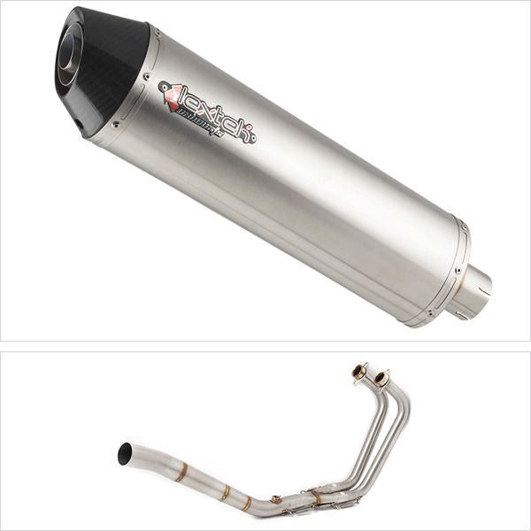 Lextek RP1 Gloss S/Steel Oval Exhaust System 400mm for Yamaha MT-03 (16-) & YZF R3 (15-)