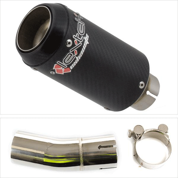 Lextek CP8C Full Carbon Exhaust 150mm with Link Pipe for Kawasaki Ninja 400 & Z400 (18-20)