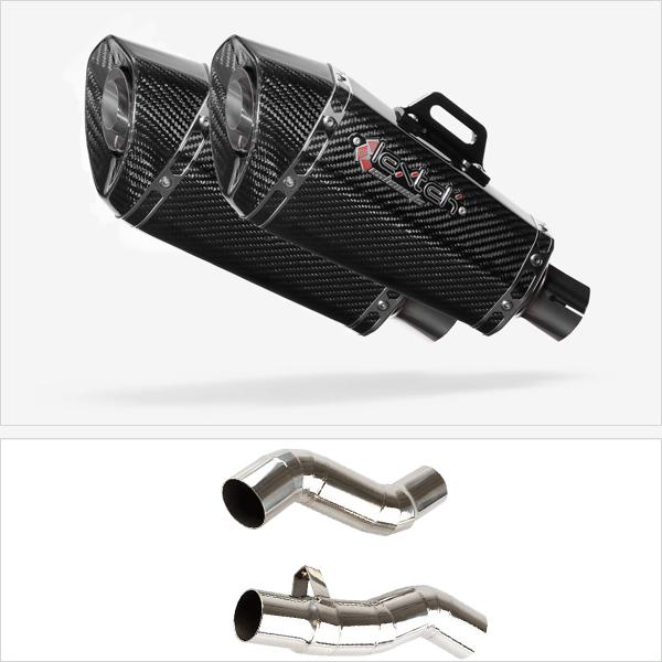 Lextek XP8C Carbon Fibre Exhaust 210mm with Link Pipes for Kawasaki Z1000SX With Luggage (11-19)