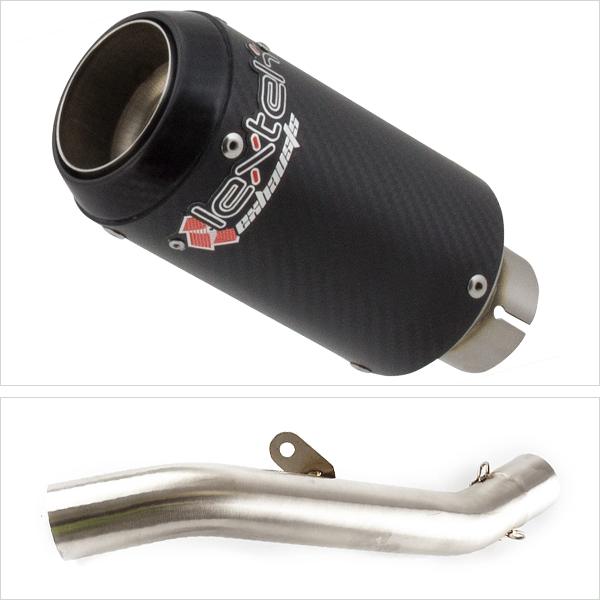 Lextek CP8C Full Carbon Exhaust 150mm High Level with Link Pipe for Yamaha YZF R6 (17-22)