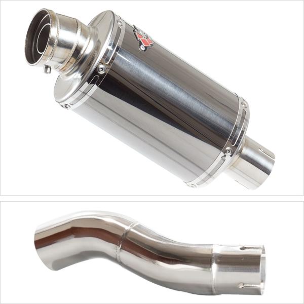 Lextek OP15 Dark Tint Stainless Exhaust 200mm Low Level with Link Pipe for Triumph Speed Triple 1050 (16-18)