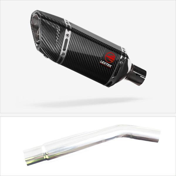 Lextek SP11C Gloss Carbon Fibre Exhaust 200mm with Link Pipe for Kawasaki Versys 1000 (12-14)