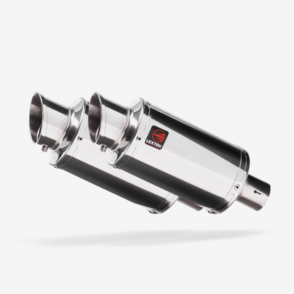 Lextek 2 x YP4 S/Steel Exhaust Silencers 51mm Slip-on