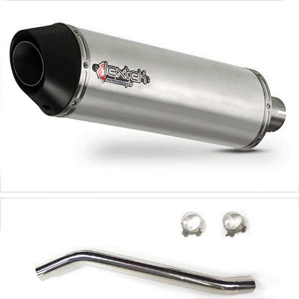 Lextek RP1 Gloss S/Steel Oval Exhaust 400mm High Level with Link Pipe