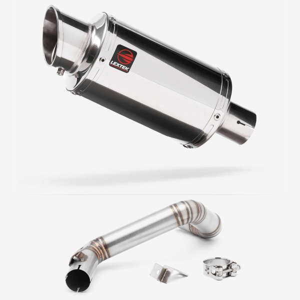 Lextek YP4 S/Steel Stubby Exhaust 200mm with Link Pipe for KTM 125/200 Duke (11-16)