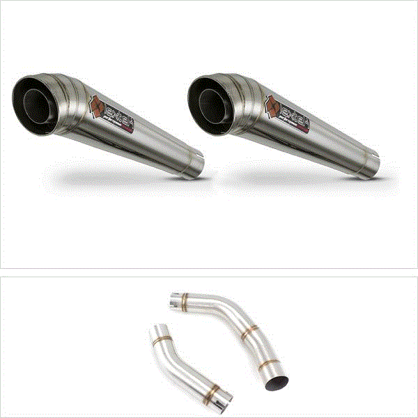 Lextek MP4 S/Steel Megaphone Exhaust 300mm with Link Pipe for Yamaha YZF R1 (09-14)