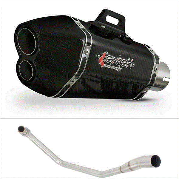 Lextek XP13C Carbon Fibre Exhaust System 210mm for Lexmoto Venom / Viper 125