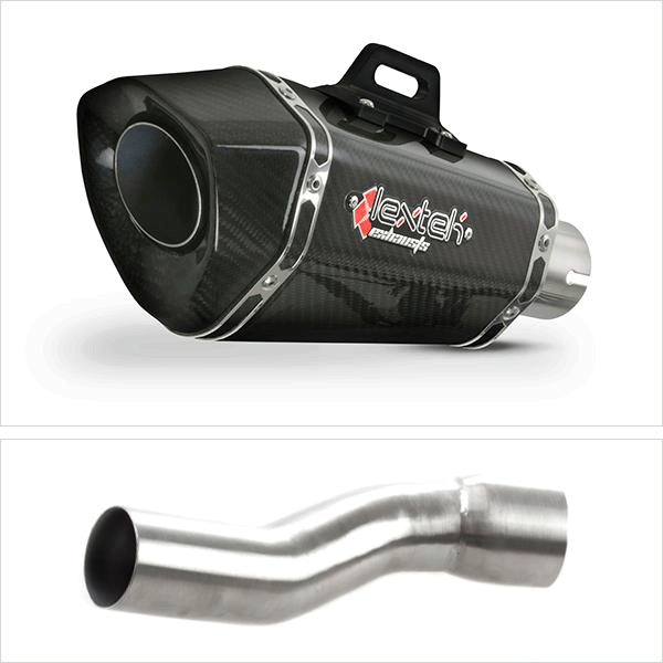Lextek XP8C Carbon Fibre Exhaust 210mm with Link Pipe for Ducati Monster 1200 (14-19)