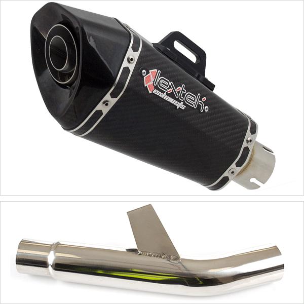 Lextek XP8C Carbon Fibre Exhaust 210mm with Link Pipe for Kawasaki Versys 1000 (15-18)