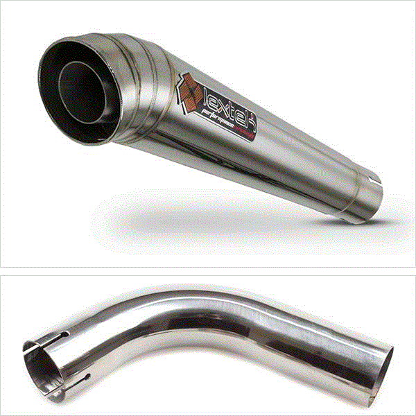Lextek MP4 S/Steel Megaphone Exhaust 300mm with Link Pipe for Honda CB1000R (08-17)
