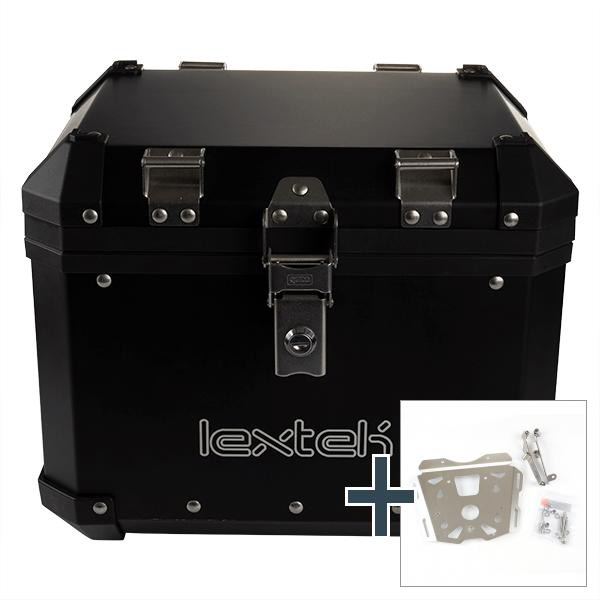 Lextek Aluminium Top Box 33L with Mounting Plate for KTM 1290 Adventure (15-16) Black