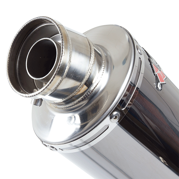Lextek OP15 Black Chrome Exhaust Silencer 200mm 51mm