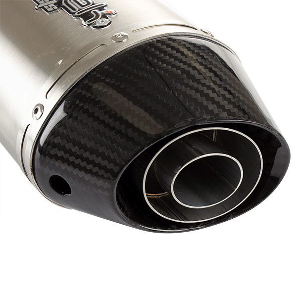 Lextek Gloss Carbon Tip RP1 Left Exhaust Silencer 51mm Inlet