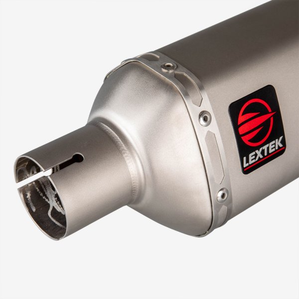 Lextek SP5L Matt S/Steel Exhaust Silencer with Gloss Carbon Fibre Tip (Left Hand) 51cm