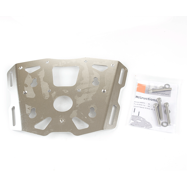Lextek Aluminium Top Box 33L with Mounting Plate for BMW F800 R (08-15) Silver