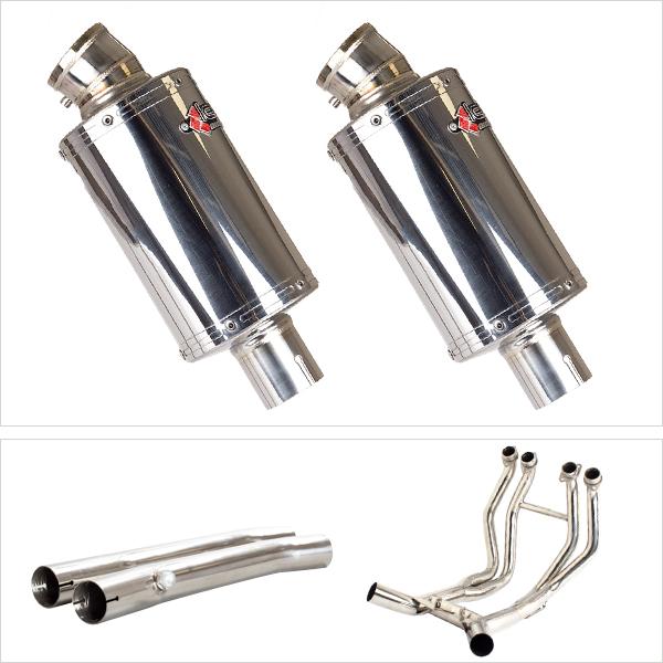 Lextek OP4X2 Twin Exhaust System with Link Pipes for Suzuki GSX 1300 R Hayabusa (99-07)