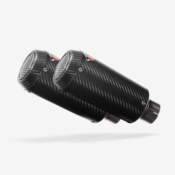 2 x Lextek CP9C Carbon Fibre Exhaust Silencer 51mm Slip-on