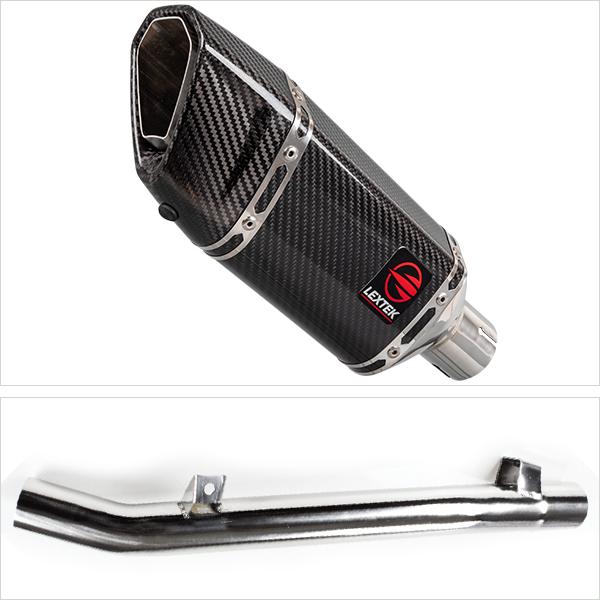Lextek SP11C Carbon Fibre Exhaust with Link Pipe for Suzuki GSF650 Oil Cooled (05-06)