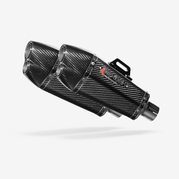 2 x Lextek XP13C Carbon Fibre Exhaust Silencer 51mm Slip-on