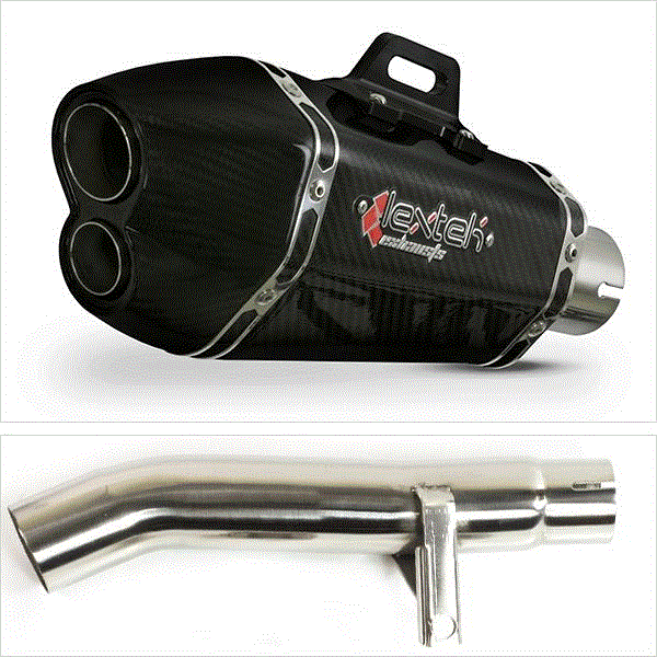 Lextek XP13C Caron Fibre Exhaust Kit with Link Pipe for Honda CBF600 F N (04-07)