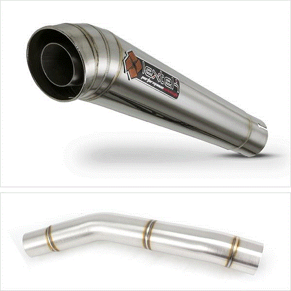 Lextek MP4 S/Steel Exhaust with Link Pipe for Kawasaki Z750 (07-12)