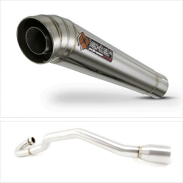 Lextek MP4 S/Steel Megaphone Exhaust System with 51mm outlet for Lexmoto/Pulse Adrenaline (05-15)
