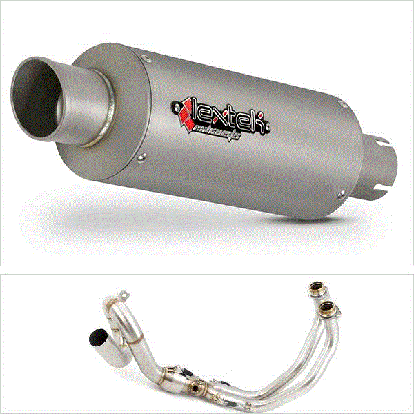 Lextek GP1 Matt S/Steel GP Stubby Exhaust System (Low Level) for Yamaha MT-07 (14-22)