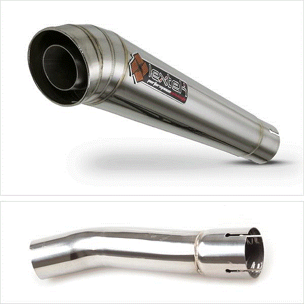 Lextek MP4 S/Steel Megaphone Exhaust with Link Pipe for Yamaha XJR 1300 (07-16)