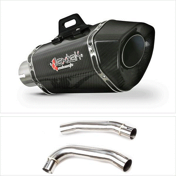 Lextek XP8C Carbon Fibre Hexagonal Exhaust with Link Pipe for Honda VTR 1000 (97-05)