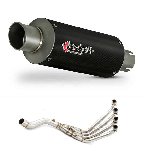 Lextek GP8C Carbon Fibre GP Stubby Exhaust System for Honda CBR650F/CB650F (14-19)