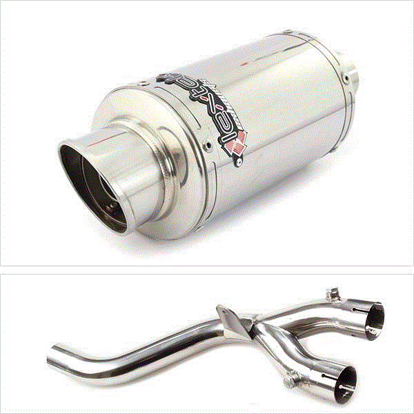 Lextek YP4 S/Steel Stubby Silencer with De-Cat Link Pipe for Yamaha MT-10 (16-22)